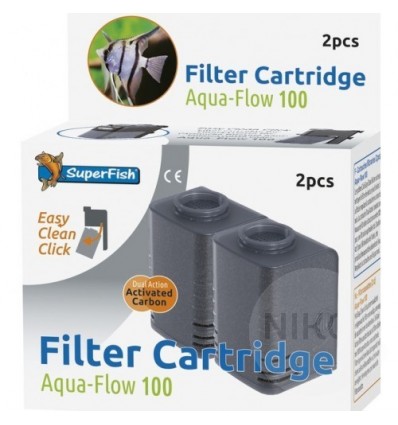 SuperFish Filterpatron Til AquaFlow 100 Easy Click 2 pak.