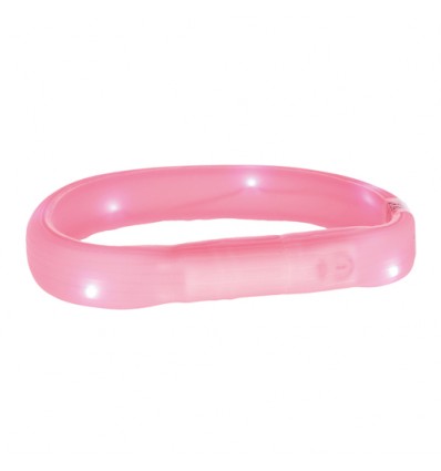 Flash Silicone Lyshalsbånd Med USB Pink XS-S 35 cm. 18 mm.