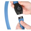 Lyshalsbånd Med USB Blå 65 cm. 15 mm.
