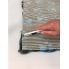 Vetbed tæppe koksgrå m/blå poter 150 x 100 cm.