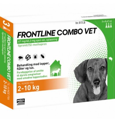 Frontline Combo 3x0,67ml til hund 2-10 kg