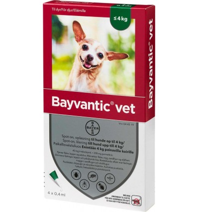 Bayvantic Vet. Hund op til 4 kg. 4x0,4 ml.