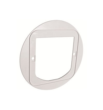 Glas og metal adapter til SureFlap kattelem med chip Hvid