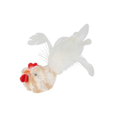 Kylling Med Lyd Baige/Brun 8 cm.